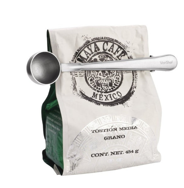 Stainless Steel Coffee Scoop with Bag Clip